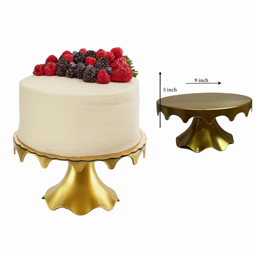 Gold Round Plastic Cake Display Stand