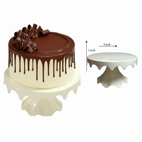 White Round Plastic Cake Display Stand
