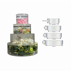 Transparent Clear Acrylic Fillable Cake & Dessert 4 Piece Set