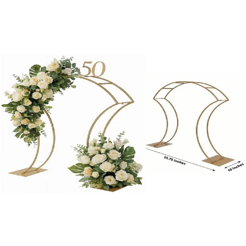 Golden Metal Arch for Floral Decor for Dessert or Buffett Table 3.2ft Tall