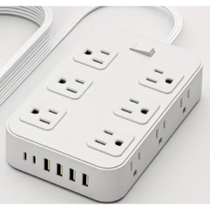 10 ft White Surge Protected Extension Cord for Indoor Use