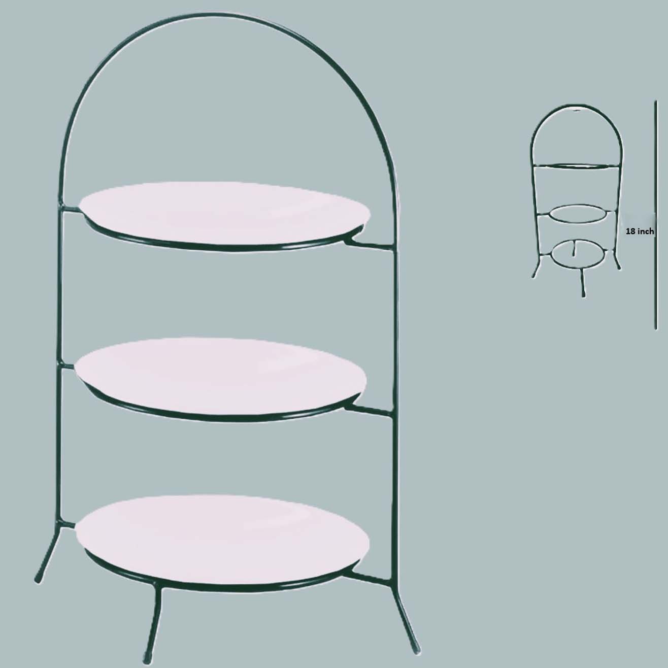 Three‑Tier Black Metal Display Stand