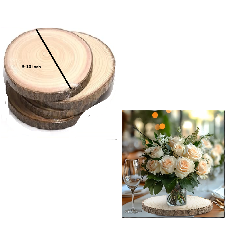 Large Natural Wood Slice 9″–10″ Centerpiece