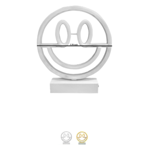 Yellow Glow Neon Smiley Face Display
