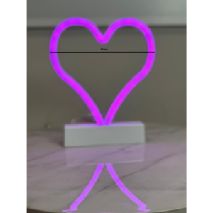 Violet Glow Neon Heart Display