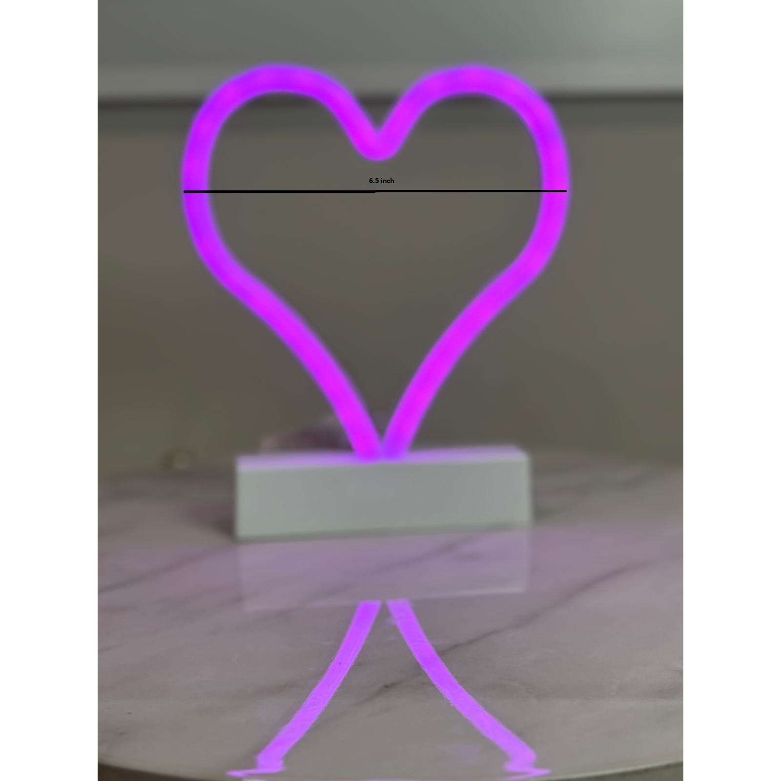 Violet Glow Neon Heart Display
