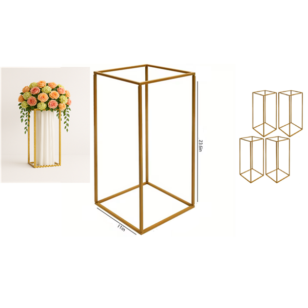Gold Metal Decorative Column for Floral Arrangements