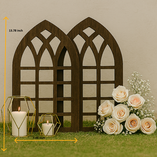 Decorative Gothic Window Frames Flat 2 Piece Set