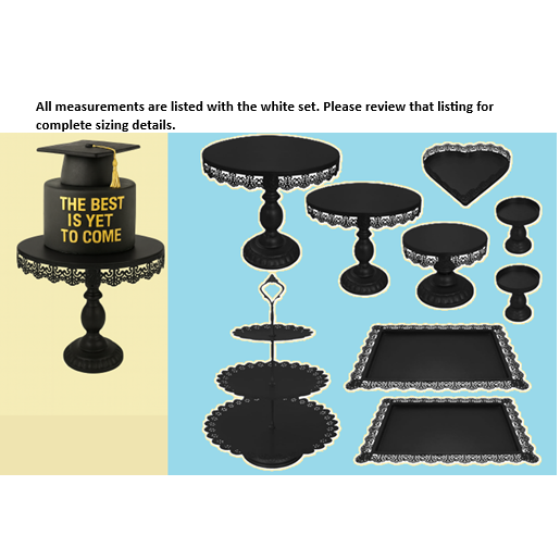 Black 9 piece set  Metal Dessert & Treat Display Collection