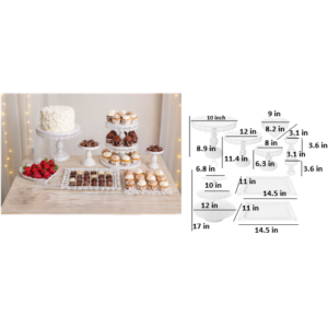 White 9 piece set Metal Dessert & Treat Display Collection