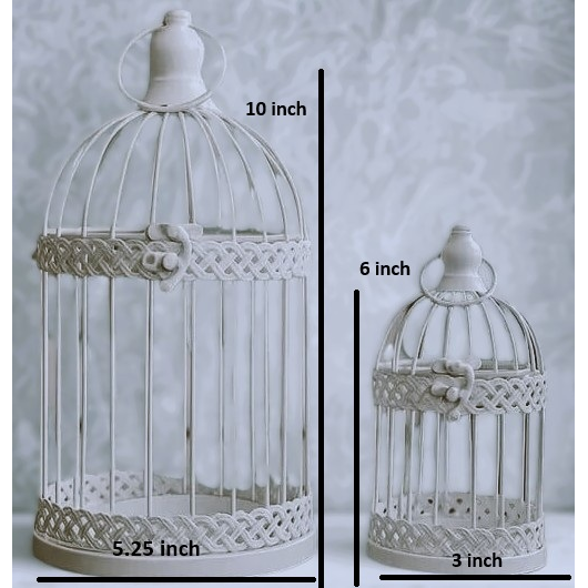White Metal Display Cage 2 piece Set