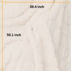 Minimal White Cozy Throw for Movie Nights 59" x 39.4"