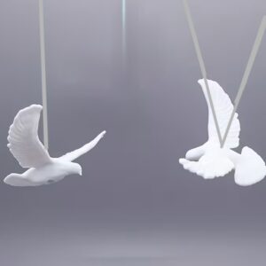 One Decorative Plastic Hanging White Dove Assorted Styles & Sizes