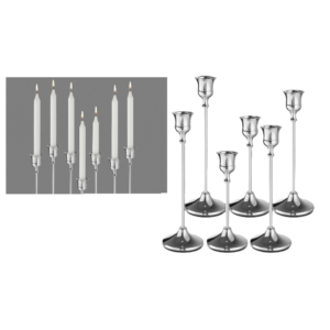Sleek Sliver 3 Piece Metal Candle Stand Set Small, Medium, Large