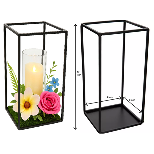 Black Single Metal Display Stand or LED Candle Holder