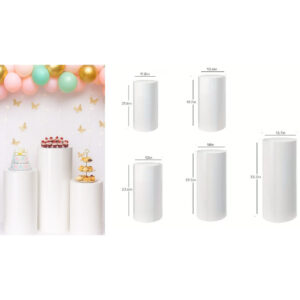 Metal Cylinder Pedestal Stands Heavy Duty 5 Piece Set