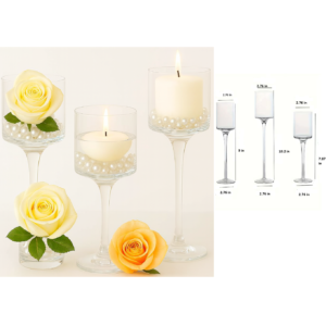 Set of 3 Glass Tealight Candle Holders